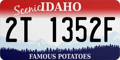 ID license plate 2T1352F