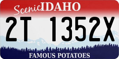 ID license plate 2T1352X