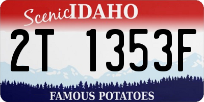 ID license plate 2T1353F