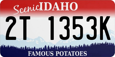 ID license plate 2T1353K