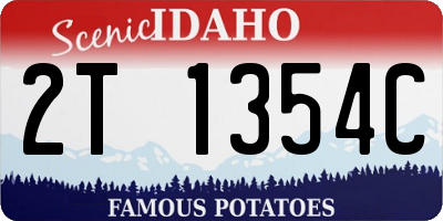 ID license plate 2T1354C