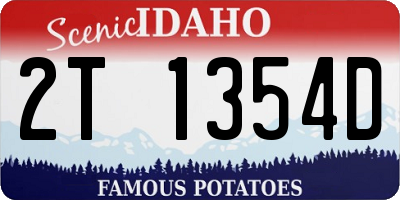 ID license plate 2T1354D