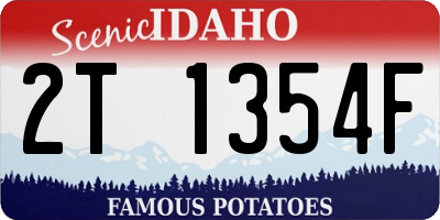 ID license plate 2T1354F