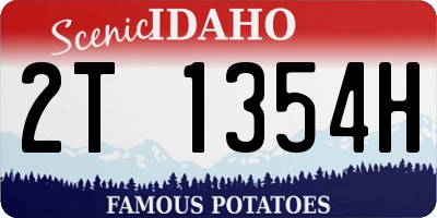 ID license plate 2T1354H