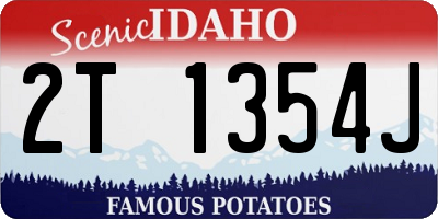 ID license plate 2T1354J