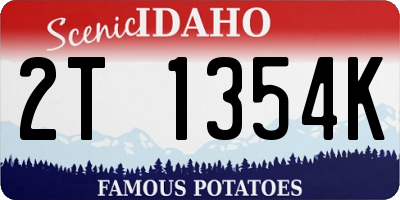 ID license plate 2T1354K