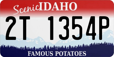 ID license plate 2T1354P