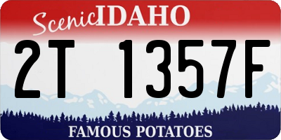 ID license plate 2T1357F