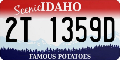 ID license plate 2T1359D