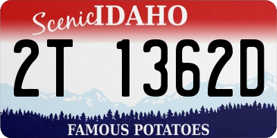ID license plate 2T1362D