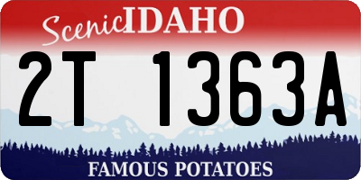 ID license plate 2T1363A