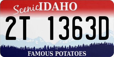 ID license plate 2T1363D