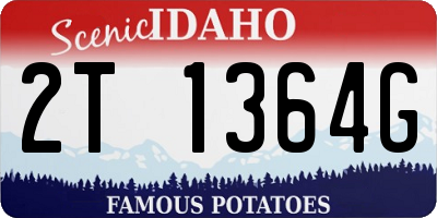 ID license plate 2T1364G