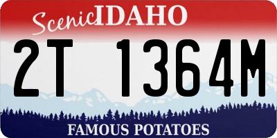 ID license plate 2T1364M