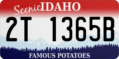 ID license plate 2T1365B