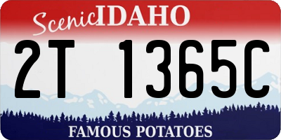 ID license plate 2T1365C