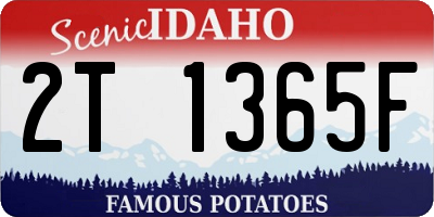ID license plate 2T1365F