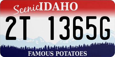 ID license plate 2T1365G