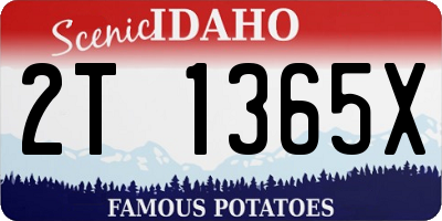 ID license plate 2T1365X
