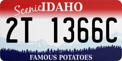 ID license plate 2T1366C