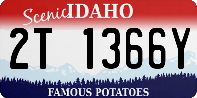 ID license plate 2T1366Y