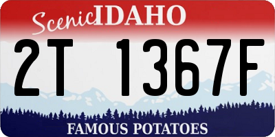ID license plate 2T1367F