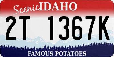 ID license plate 2T1367K