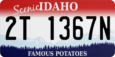 ID license plate 2T1367N