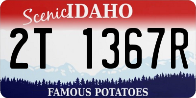 ID license plate 2T1367R