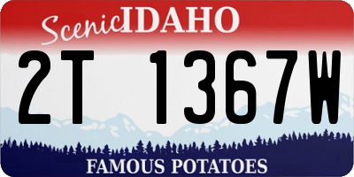 ID license plate 2T1367W