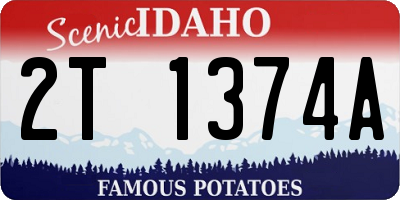 ID license plate 2T1374A