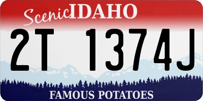 ID license plate 2T1374J
