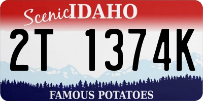 ID license plate 2T1374K