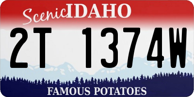 ID license plate 2T1374W
