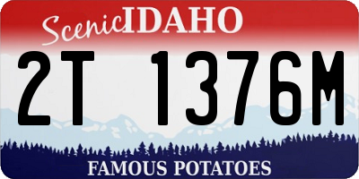 ID license plate 2T1376M