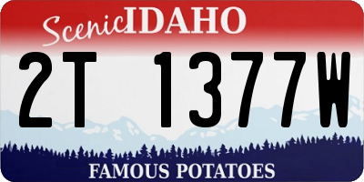 ID license plate 2T1377W
