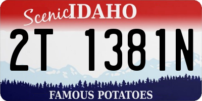 ID license plate 2T1381N