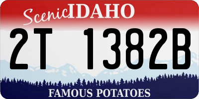 ID license plate 2T1382B