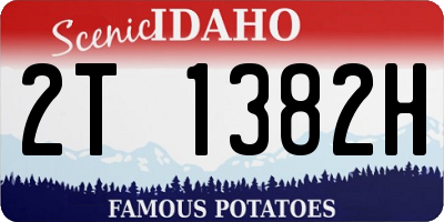 ID license plate 2T1382H