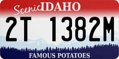 ID license plate 2T1382M