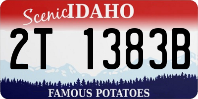 ID license plate 2T1383B