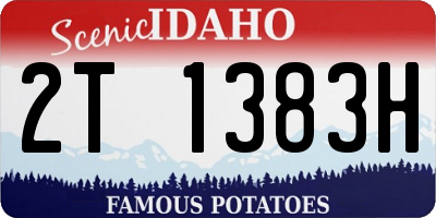 ID license plate 2T1383H