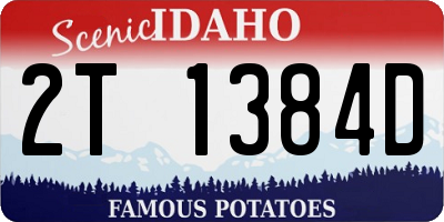 ID license plate 2T1384D