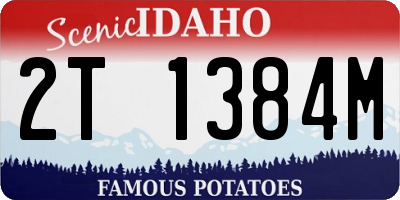 ID license plate 2T1384M
