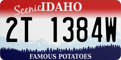 ID license plate 2T1384W