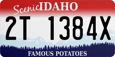 ID license plate 2T1384X