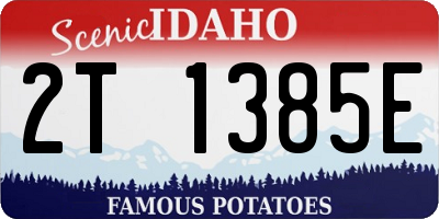 ID license plate 2T1385E