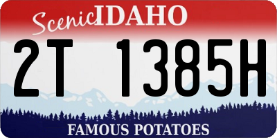 ID license plate 2T1385H