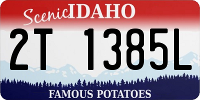 ID license plate 2T1385L