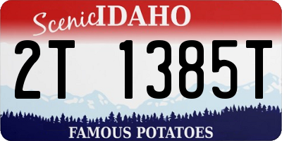 ID license plate 2T1385T